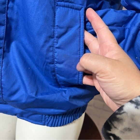 VINTAGE 90s blue Puffer Jacket Large Made in Korea Brand Grizzly GUC - Picture 10 of 16
